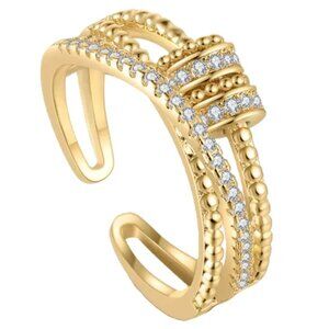 Gold - Sensory, Fidget, Spinner, or Worry Ring - Open Back for Adjust Sizing